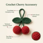 Cherry Pair Crochet Keychain - Image 5