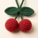 Cherry Pair Crochet Keychain - Image 4