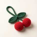 Cherry Pair Crochet Keychain - Image 2