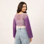 Lavender Bloom Crochet Crop Top - Image 2
