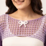 Lavender Bloom Crochet Crop Top - Image 3