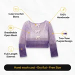 Lavender Bloom Crochet Crop Top - Image 6