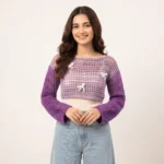 Lavender Bloom Crochet Crop Top - Image 7